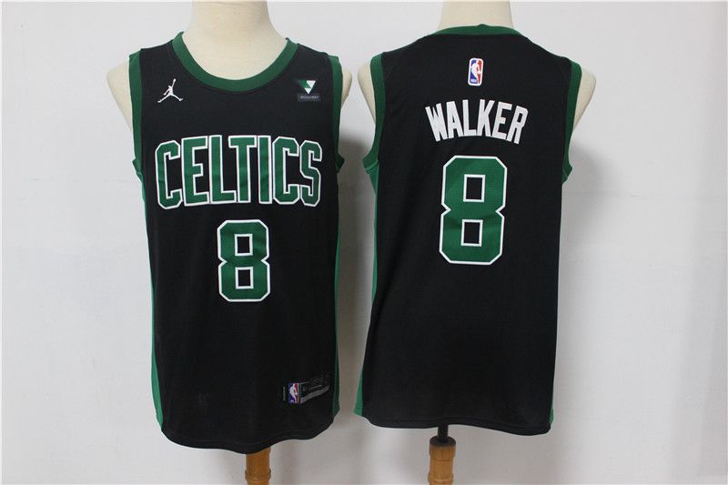 Men Boston Celtics #8 Walker Black With Jordan logo 2021 Game NBA Jersey